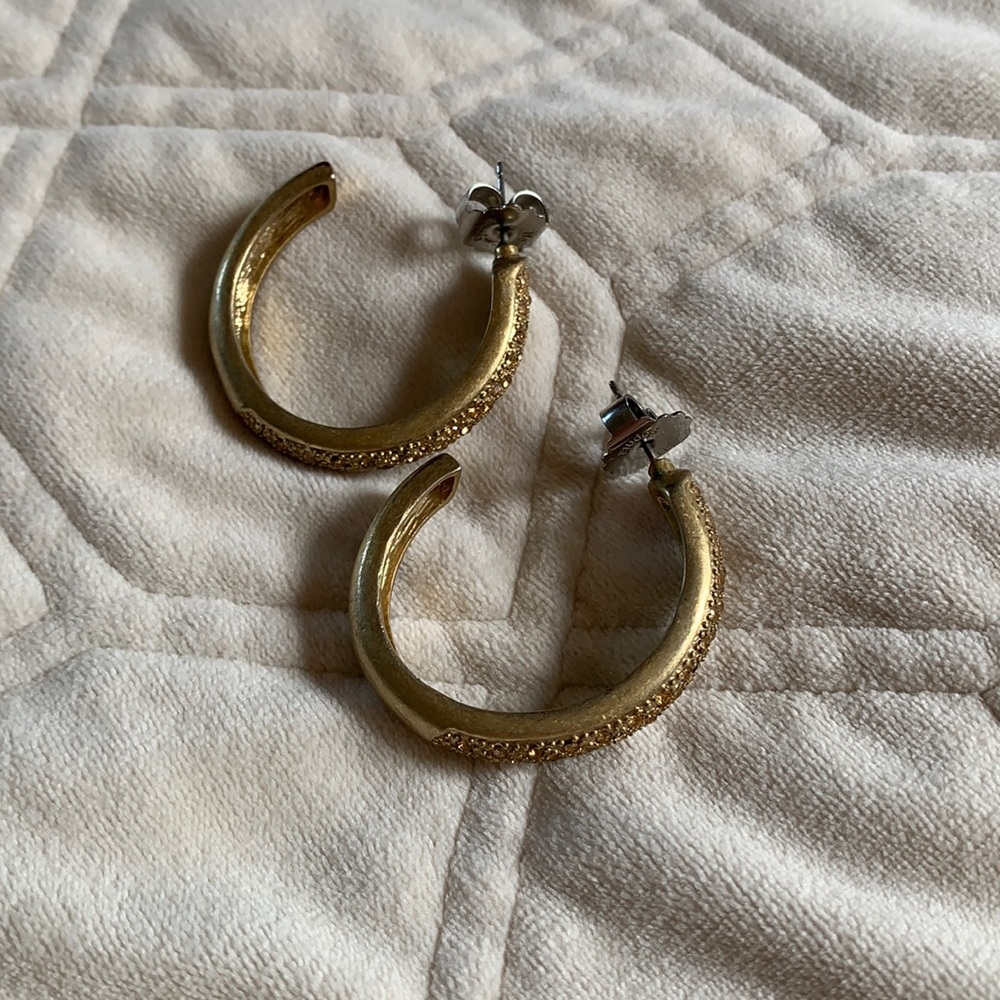 Lia Sophia gold hoop earrings